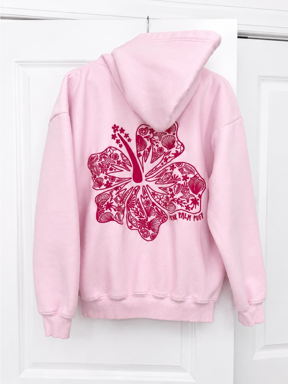 Pink Palm Puff Hoodie - Woman’s Size M 🤩